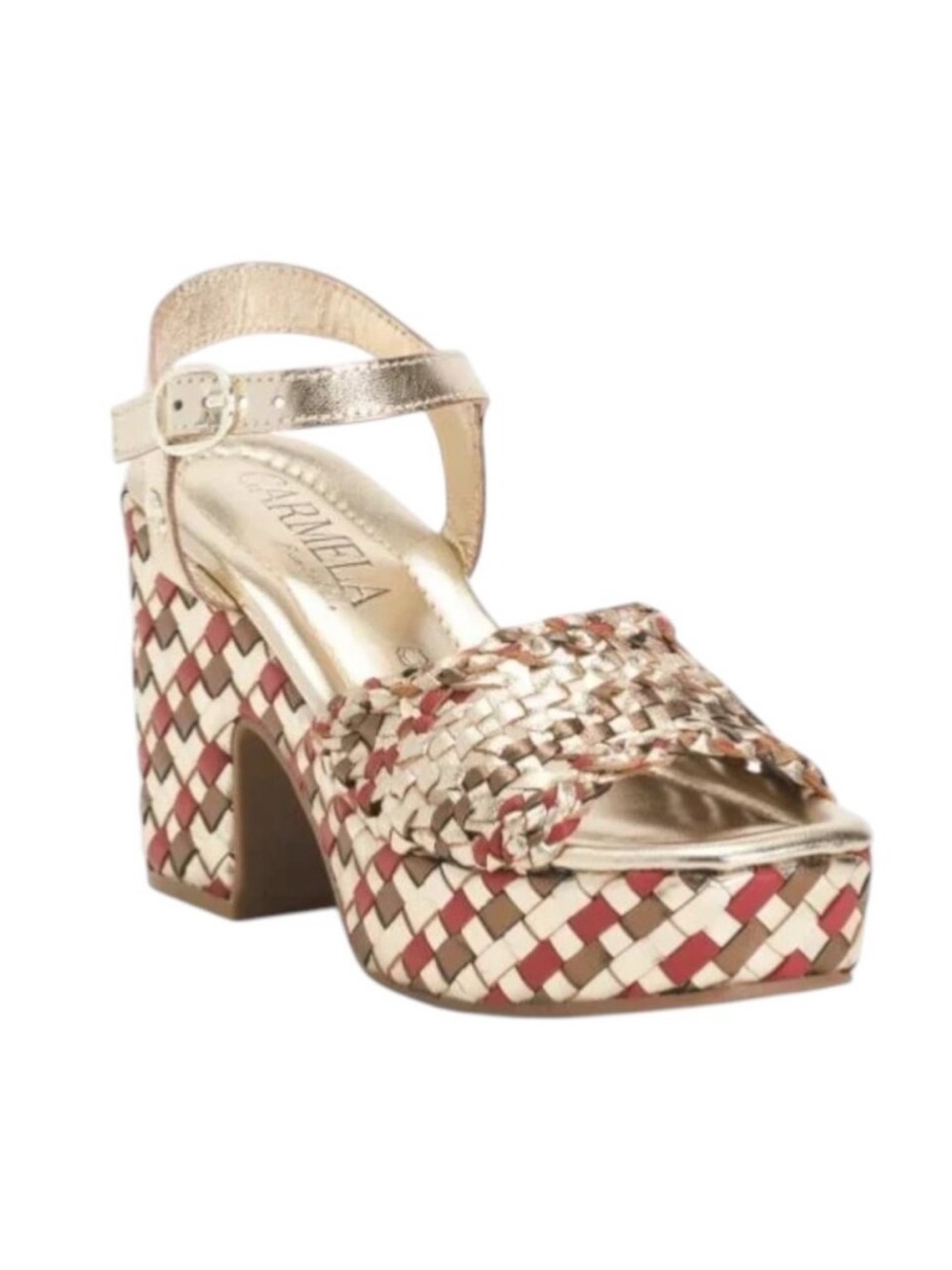 CARMELA Leather Block Heeled Sandals